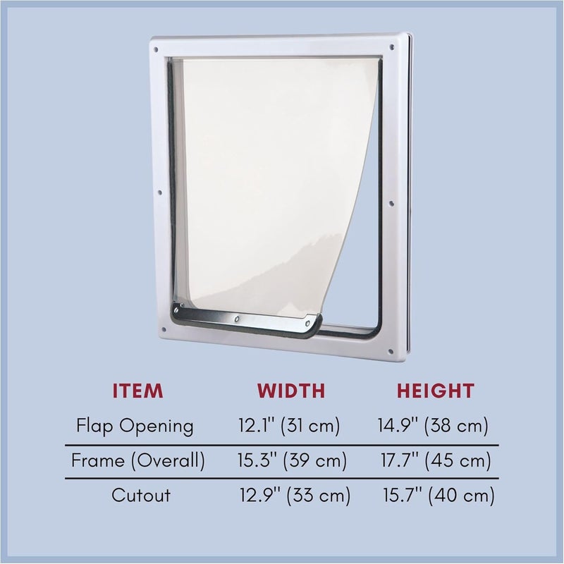 Trixie 2-Way Dog Flap, 39 x 45 cm, White - Flexible and Lockable Pet Door - Image 5